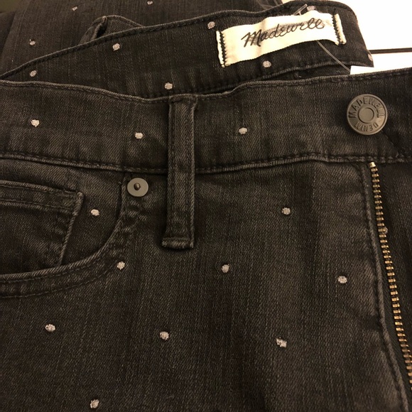 Madewell 9" High Rise Tall Jeans Metallic Dot - Picture 7 of 7